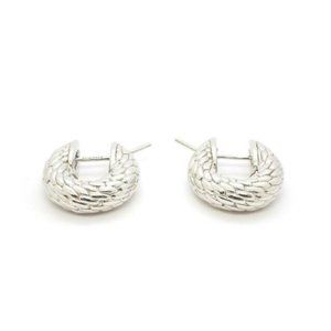 Fope 18k White Gold Weave Hoop Earrings